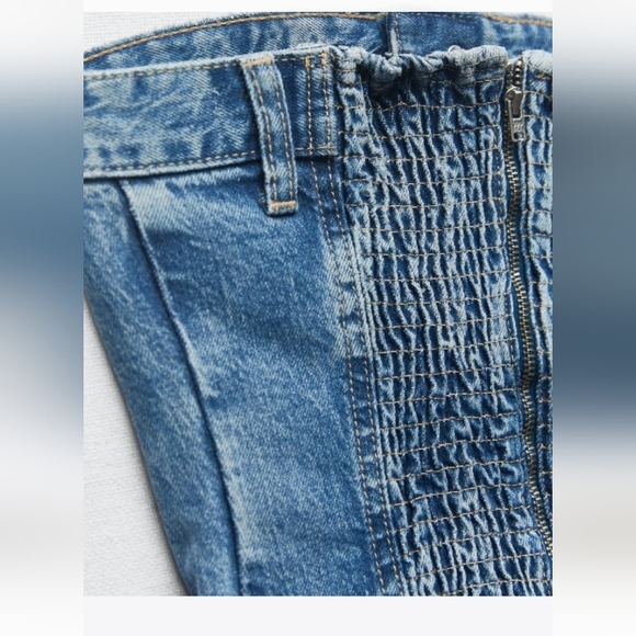 Zara TRF Corset Style Denim Top - Picture 4 of 7